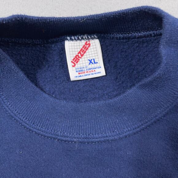 Vintage Sweatshirt Adult‎ XL Blue Nautical Embroidered Pullover USA Made 80s - Picture 3 of 10